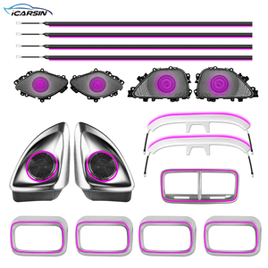 Icarsin - Luz Ambiental de 64 Colores para Mercedes W167 GLE <span class=keywords><strong>GLS</strong></span> 2020-2025, Control MBUX, Iluminación LED Interior, Mejora de la Iluminación, Altavoces de Ventilación - Product Image 1