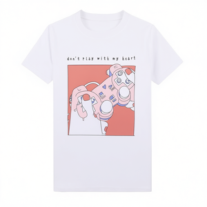 Camiseta Gamer Passion blanca con diseño gráfico Don't Play With My Heart, ropa informal unisex - Product Image 2
