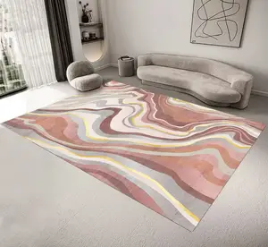 Machine Washable Foldable Back Modern Style Printed Carpet Wholesale Area Rug Faux Cashmere For Living Room Large Size