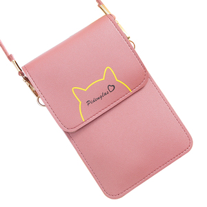 2024 New Women's Crossbody Mini Phone Wallet Touchable Screen Fashionable Thin Printed <strong>Mobile</strong> Phone <strong>Bag</strong> for Students - Product Image 1