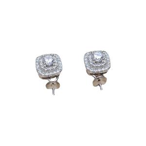 Boucles d'oreilles carrées en argent S925 avec incrustation de perles de 9 à 13 mm JG5230, accessoires de bijoux en cristal DIY avec support vide - Product Image 5