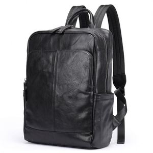 Wholesale Custom Genuine <b>Leather</b> Unisex Waterproof Zipper <b>Large</b> Capacity <b>Backpack</b> USB Business Casual Laptop Use Outdoor Travel - Product Image 2