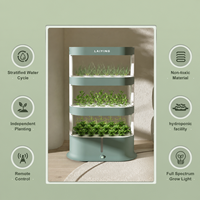 Tour hydroponique d'intérieur pour balcon, 3 niveaux, kit de culture de légumes sans terre avec lumière LED réglable, équipement de jardinage domestique