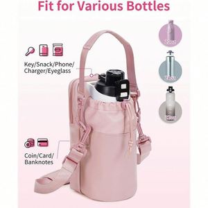 Portable Water Bottle Bag Mobile Phone Pocket New Cross-Border Fashion Classic Canvas Storage Strap Water Bottle Suspender Bag - Product Image 6