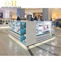 Kiosque de réparation de téléphones portables personnalisé en verre trempé pour centre commercial, vitrine de magasin de téléphonie mobile sur mesure