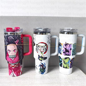 Gobelet anti-démon thermique sous vide de 40 onces <span class=keywords><strong>Tasse</strong></span> à paille pour enfants en acier inoxydable personnalisé Cartoon Anime Tumbler - Product Image 1