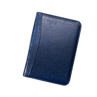 Porte-documents en cuir PU personnalisé avec logo, vente en gros, organisateur zippé pour la formation/conférence, sac de présentation pour le bureau