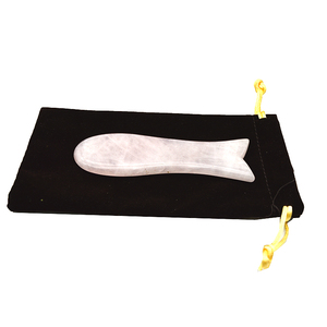 Popular en forma de pez masajeador Guasha herramienta de cuarzo rosa Gua Sha piedra raspado masaje - Product Image 4