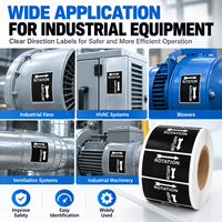 Étiquettes autocollantes en rouleau PET blanches personnalisées pour le suivi du flux d'air, pour ventilateurs, moteurs, souffleurs et équipements industriels