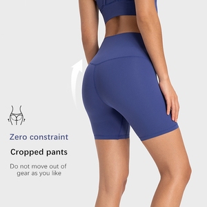 Xsunwing Pantaloncini Sportivi <span class=keywords><strong>da</strong></span> <span class=keywords><strong>Donna</strong></span> Senza Cuciture con Logo Personalizzato, Leggings <span class=keywords><strong>Corti</strong></span> per Palestra, Fitness, Yoga, Ciclismo WDQ067 - Product Image 4