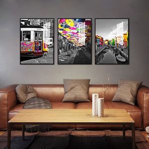 Set di 3 Stampe su Vetro e Porcellana con Paesaggio di <span class=keywords><strong>Venezia</strong></span> in Stile Nordico Moderno, Decorazione Murale per Casa - Product Image 1