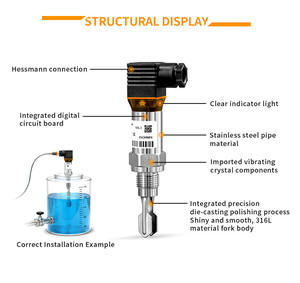 מתג מפלס תעשייתי קומפקטי חסין פיצוץ מסוג מזלג כוונון 316L בקר מפלס נוזלים מיכל סילו טיפול במים חיישני מזון - Product Image 4
