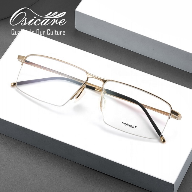 Luxury Pure Titanium Eyeglasses Frames Men Optical Eyewear Designer Brand Oculos Masculino Ti Male Gold Wear Specs Eye Glasses