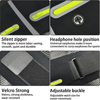 Ceinture de course ajustable avec support de téléphone, sac banane de sport mains libres, pochette d'accessoires pour la gym, la remise en forme et les voyages