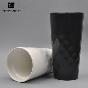 Hot Bán Phổ Biến Thiết Kế Pp Nắp Gốm Uống Cốc Cốc Đôi Tường Đôi Cà Phê Tùy Chỉnh Du Lịch Cốc Không Có Tay Cầm - Product Image 2