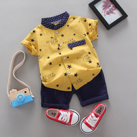 Vente en gros Ensemble de vêtements mode couronne mignon pour bébé garçon Ensemble de vêtements été 2 pièces chemise pour enfants