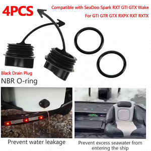 4PCS Bouchons de vidange et joints toriques noirs compatibles avec SeaDoo Spark RXT GTI GTX Wake pour GTI GTR GTX RXPX RXT <span class=keywords><strong>RXTX</strong></span> - Product Image 3