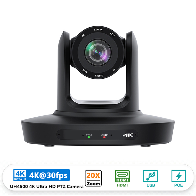 4K AI Auto Tracking PTZ Free-D Camera 20X Zoom USB LAN PoE Audio/Video Conference System for Church Meetings Live