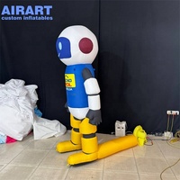 Mascotte robot gonflable personnalisée en usine, personnage de dessin animé, logo de marque imprimable, ballon gonflable robot gonflable