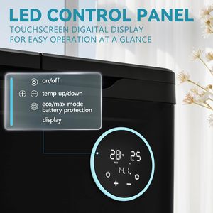 Refrigerador de Coche de Doble Zona EUHOMY de 37 Qt, 12 V, 24 V CC, 110-240 V CA, Control por Aplicación, Congelador Portátil Compacto, Negro - Product Image 4