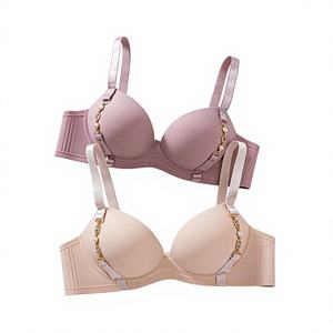 Nuovo Reggiseno Push-Up 2026 con Catena Dorata e Perle, Senza Ferretto, con Laccetti Laterali in Raso a Costine e Fascia Larga, Coppa 3/4, per Uso Quotidiano - Product Image 2
