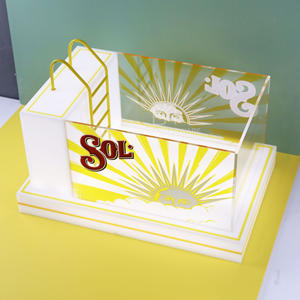 Mingxin Barware sol Led Seau À Glace Transparent Couleur Rectangle Rack Présentateur - Product Image 2