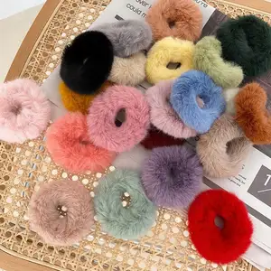 Holesale-gomas elásticas para el pelo para niña y mujer, gomas suaves de felpa esponjosa para el pelo