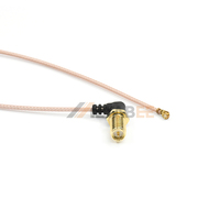 Câble RF RP-SMA femelle vers UFL, câble coaxial RG174, cordon de raccordement 400 mm (1,31 pi), coudé surmoulé, connecteur RP-SMA vers prise U.FL pour antenne WiFi