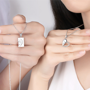 2024 vente en gros mode personnalisé amant pour toujours coeur couture collier bijoux cadeau pour les Couples - Product Image 4