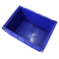 Boîte de Transport en plastique, économique, bleu, Durable, boîte de Transport en plastique, empilable et enroulée avec couvercle