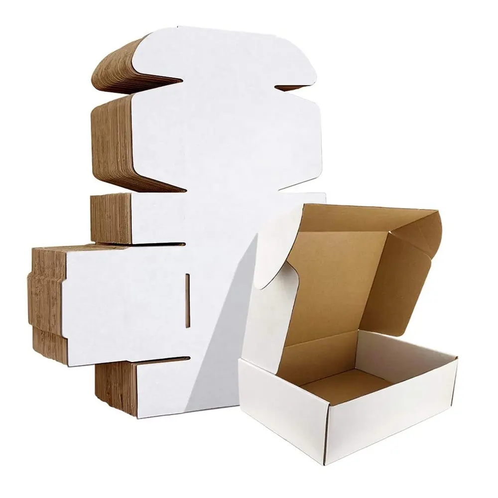 Cosmetische Papieren Golfkartonnen Dozen Kleding Kartonnen Verpakking Mailer Doos Wit Custom Logo Opvouwbare Schoenen Doos Voor Kleding