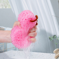 Circulaire coloré bain éponge hydrophile super absorption d'eau nid d'abeille algues éponge blocs en gros