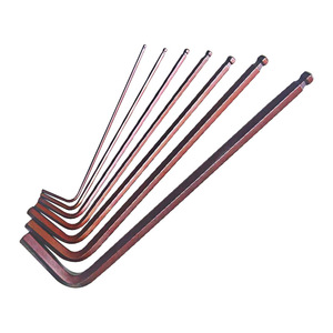 Jeu de clés Allen Wan Zheng 1,5 mm-6 mm en acier S2, embout sphérique, forme en L, qualité industrielle, mesure impériale - Product Image 1