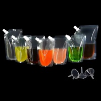 Sachet en plastique PE PET à bec verseur oblique MU pour eau et boissons, idéal pour jus, emballage de boissons en supermarché, avec couvercle et bec verseur