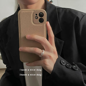 Housse de protection mobile en cuir tpu souple au toucher <span class=keywords><strong>Beige</strong></span> Brown Pebble Litchi pour téléphone portable pour <span class=keywords><strong>iPhone</strong></span> 14 pro max 13 12 <span class=keywords><strong>11</strong></span> XS Max - Product Image 3