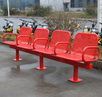 Meubles d'extérieur, banc d'attente en métal pour arrêt de bus, 4 places, siège extérieur en acier pour parc, siège public pour jardin, patio