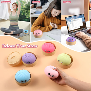 Dumpling Squishies Toy Simulation Bun Squeeze Stress Relief Toy Dumplings Twist Toy for Youth - Product Image 5