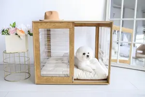 Cuccia moderna completamente trasparente per cani e gatti con lati in acrilico cuccia per cani da interno