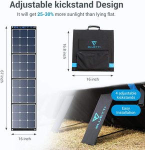 Panneau solaire portable <span class=keywords><strong>Bluetti</strong></span> <span class=keywords><strong>120W</strong></span> 200W pour le camping en plein air, panneau solaire monocristallin en silicium noir pliable - Product Image 3
