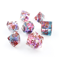 Ensemble de dés en résine DND, motif floral, polyédriques, pour jeux de rôle, OEM