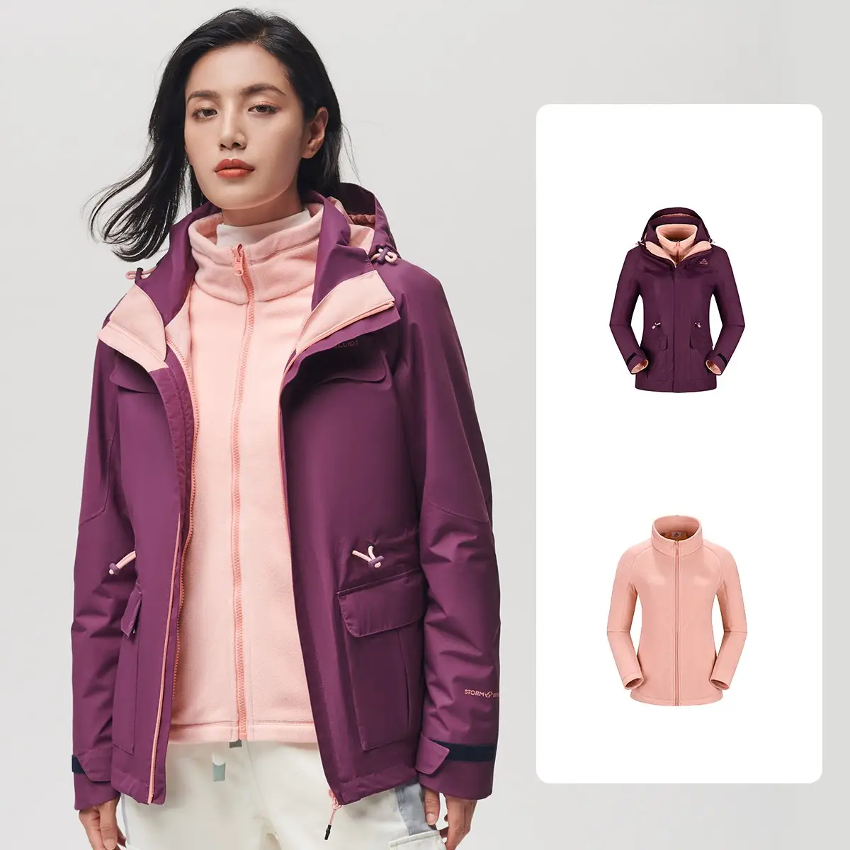 कस्टम लोगो फैशन पर्यावरण के अनुकूल नई स्टाइलिश windproof बारिश जैकेट निविड़ अंधकार सर्दियों जैकेट महिलाओं के लिए hardshell जैकेट
