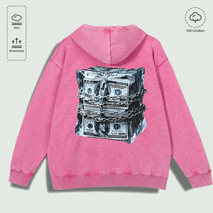 100% Cotton Washed <strong>Frozen</strong> Money Chain Graphic <strong>Hoodie</strong>, Multi - Colors - Product Image 3