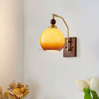 Lampe murale LED sans fil rechargeable vintage du milieu du siècle, télécommande, 3 couleurs changeantes, sans câblage nécessaire pour chambre à coucher, couloir