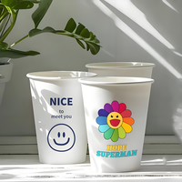 Gobelets en papier à paroi simple personnalisés avec logo imprimé, jetables, pour boissons chaudes, café, thé