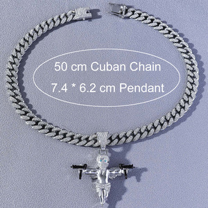 Hot Selling Cool Hiphop Alloy Twin Guns Angel Pendant Geometric Necklace Personalized Men's Necklaces Fashion Jewelry Wholesale - Product Image 4