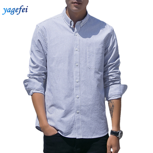 Profesional de alta calidad de manga larga de algodón casual <span class=keywords><strong>Camisa</strong></span> a <span class=keywords><strong>rayas</strong></span> para hombres - Product Image 1