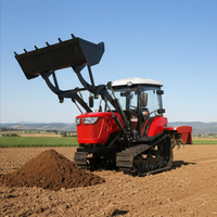 Tracteur agricole à chenilles diesel 80 CV robuste avec chargeur frontal et moteur