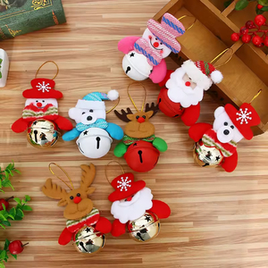 Wholesale High Quality <b>Iron</b> Xmas Mini Bell Santa Claus Elk Snowman Tree Pendant Doll Bells Hang Christmas Tree Decoration - Product Image 2