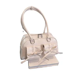 PU cuero mujer Muti-bolsillo Cruz cuerpo bolsa bolsos pajarita bolsos de hombro para las mujeres