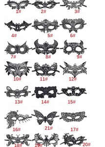 Mascarada Venetian Eyemask Halloween Sexy <span class=keywords><strong>mujer</strong></span> máscara de encaje para carnaval disfraces fiesta disfraz bola negro Flexible - Product Image 5